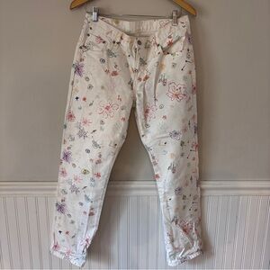 Levi’s Middy Straight Hippie Doodle Print 100% Cotton Jeans